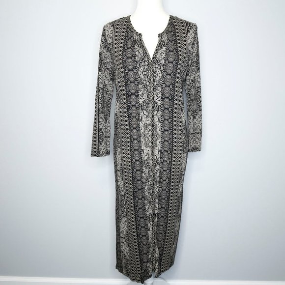 Lucky Brand Dresses & Skirts - Lucky Brand Black/Brown Boho Midi Dress